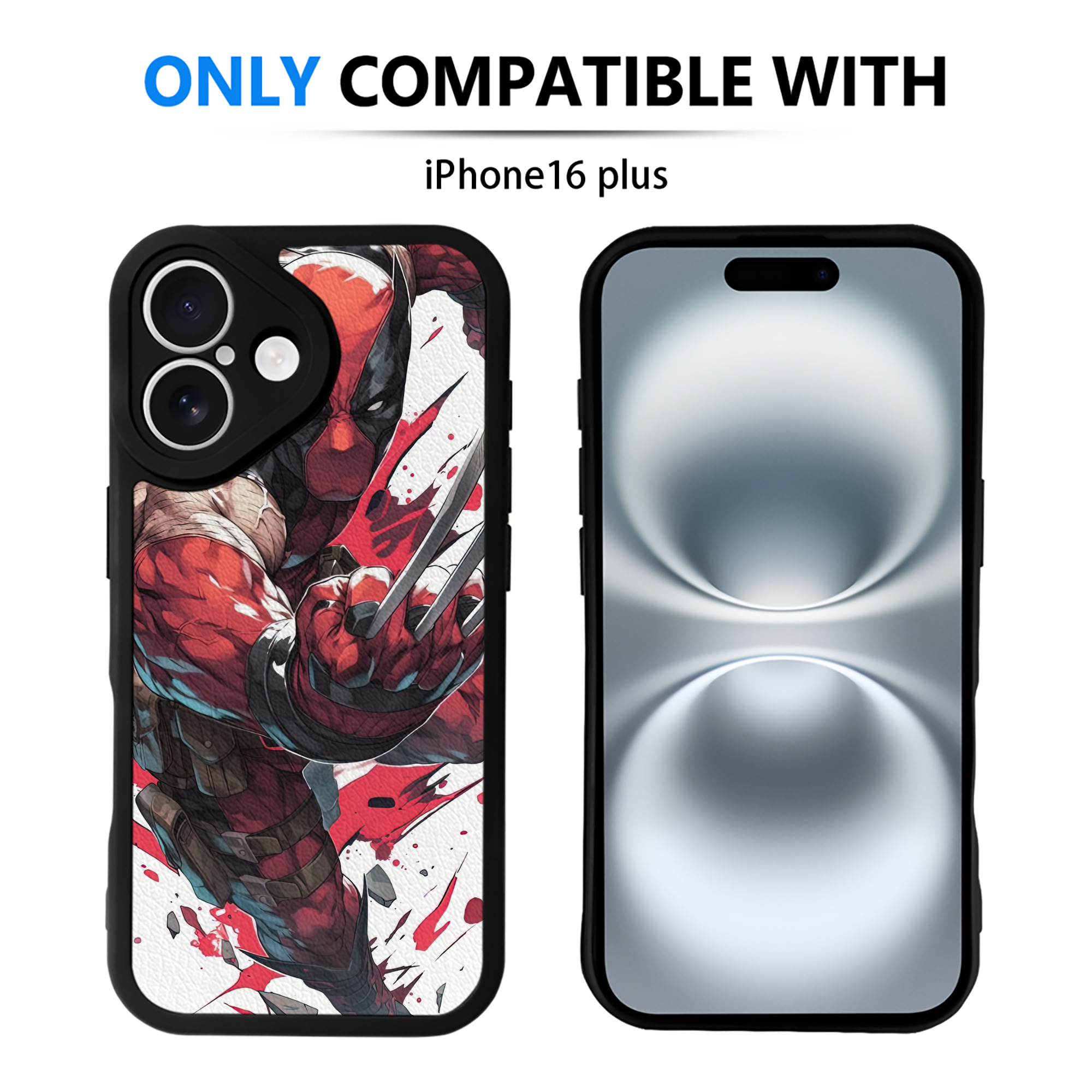（画像用） Deadpool デッドプール 【iPhone 16シリーズ対応】シリコンスマホケース（レザー調） 材質：シリコン